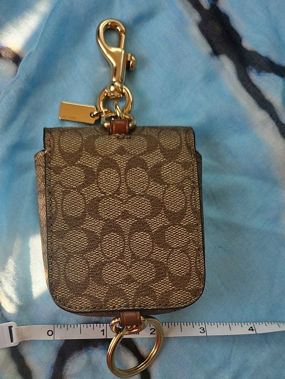 Coach Brown Monogram Mini Key Pouch with Gold Hardware - Picture 13 of 13